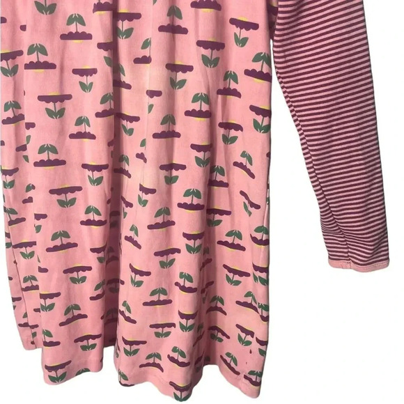 Hanna Andersson Girls Size 130 / US 8 Purple Floral Dress Long Sleeve Cotton - Picture 5 of 8